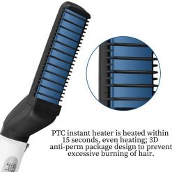 Multi-Use Beard Straightener Comb is the first ever men’s heated straightening brush, designed exclusively to smooth out facial hair for an effortlessly soft finish. 