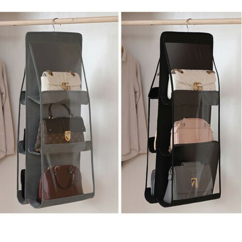 Everbuy® 6 Pocket Foldable Hanging Purse Handbag Organizer for Storage  Ladies Women Large Clear Hand Bag Storage Organizer : Amazon.in: Bags,  Wallets and Luggage