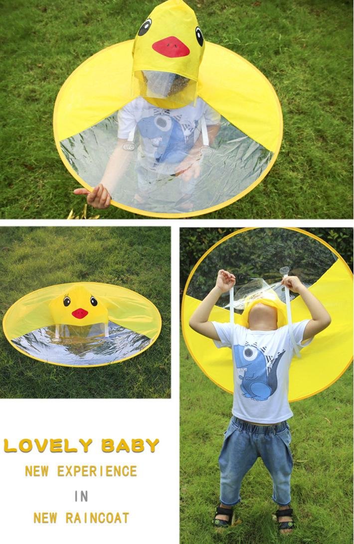 Duck Children Foldable Umbrella Hat Raincoat